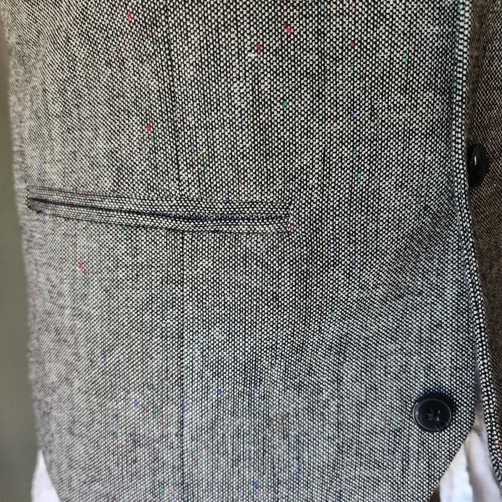 Alan Flusser Men's Size Large Waistcoat Vest Wool Blend Gray & Paisley A20 - Picture 6 of 10